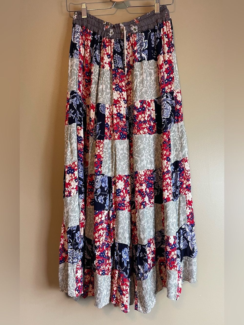 No brand Patchwork Floral  Maxi Skirt